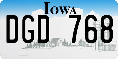 IA license plate DGD768