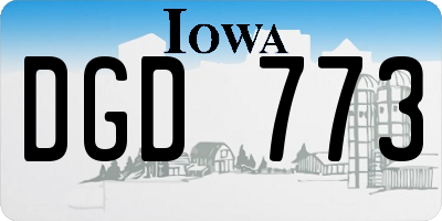 IA license plate DGD773
