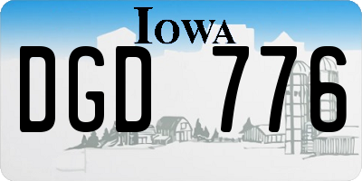 IA license plate DGD776