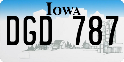 IA license plate DGD787