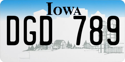 IA license plate DGD789