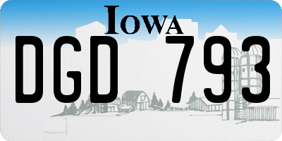 IA license plate DGD793
