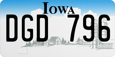 IA license plate DGD796