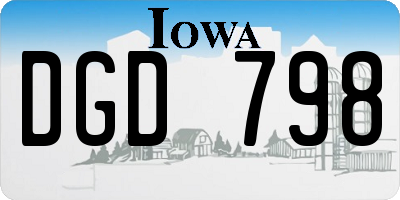 IA license plate DGD798