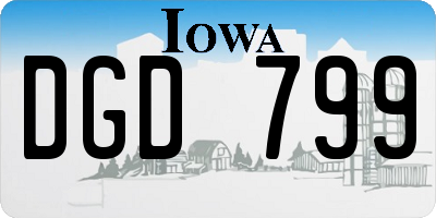 IA license plate DGD799