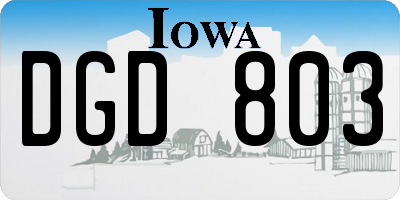 IA license plate DGD803