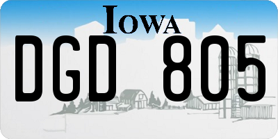 IA license plate DGD805