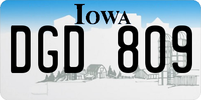 IA license plate DGD809