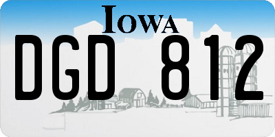 IA license plate DGD812