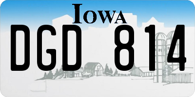 IA license plate DGD814