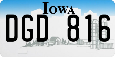 IA license plate DGD816