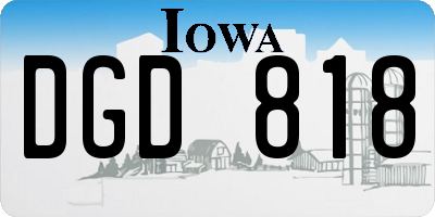 IA license plate DGD818