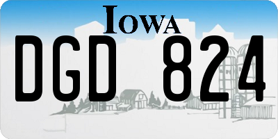 IA license plate DGD824