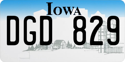 IA license plate DGD829