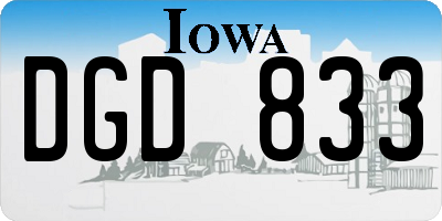 IA license plate DGD833