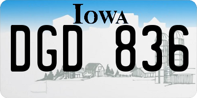 IA license plate DGD836