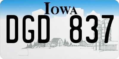 IA license plate DGD837