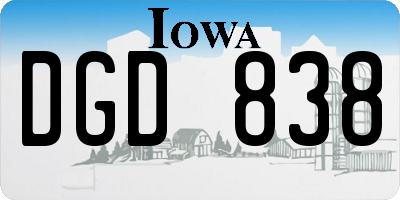 IA license plate DGD838