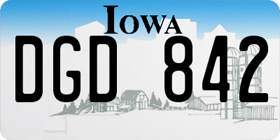 IA license plate DGD842