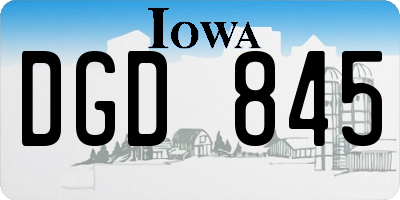 IA license plate DGD845