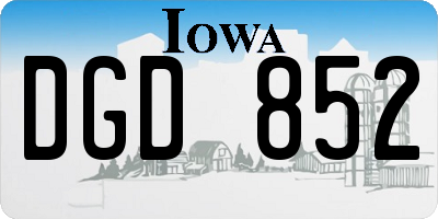 IA license plate DGD852