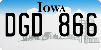 IA license plate DGD866