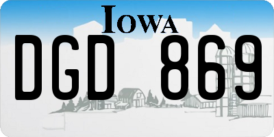 IA license plate DGD869