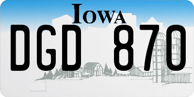 IA license plate DGD870