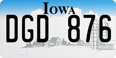 IA license plate DGD876