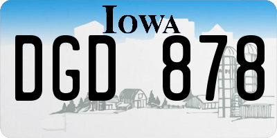 IA license plate DGD878