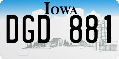 IA license plate DGD881