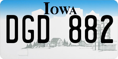IA license plate DGD882