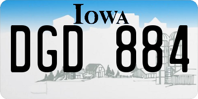 IA license plate DGD884