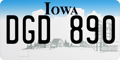 IA license plate DGD890