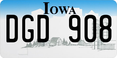 IA license plate DGD908