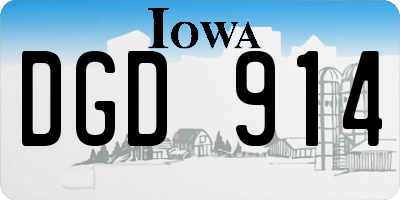 IA license plate DGD914