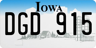 IA license plate DGD915