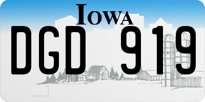 IA license plate DGD919