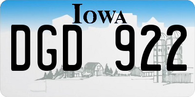 IA license plate DGD922