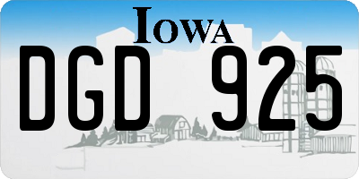 IA license plate DGD925