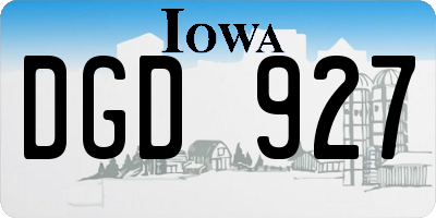 IA license plate DGD927