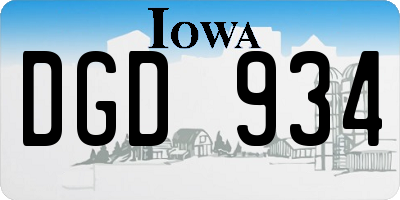 IA license plate DGD934