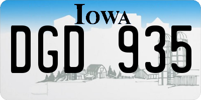 IA license plate DGD935