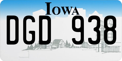 IA license plate DGD938