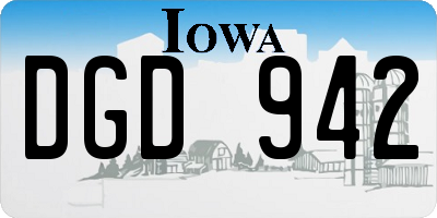 IA license plate DGD942