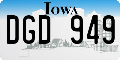 IA license plate DGD949