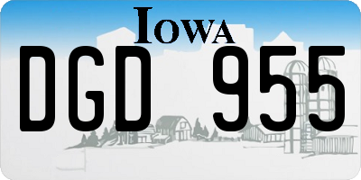IA license plate DGD955