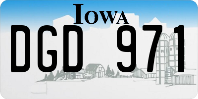 IA license plate DGD971