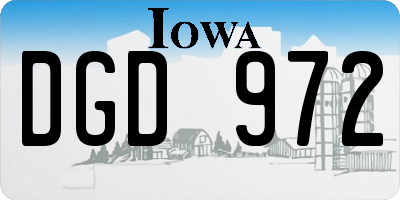 IA license plate DGD972