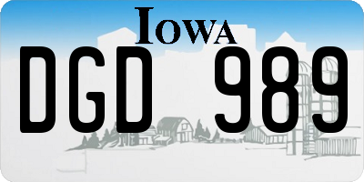 IA license plate DGD989